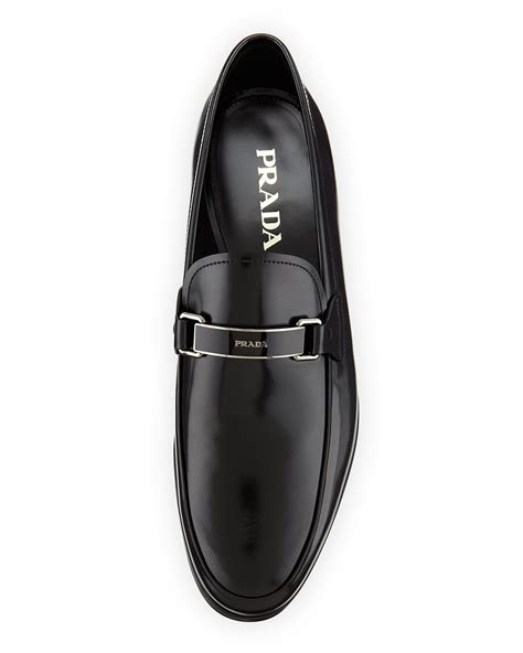 prada spazzolato leather bit loafer|prada spazzolato loafers.